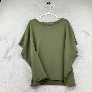 Frank & Eileen Women’s Olive Original Capelet Top O/S Green Loose Blouse